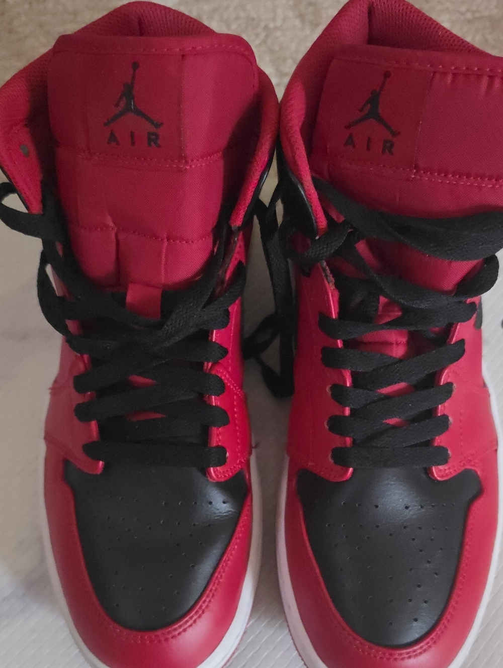 Nike Red and Black High-Top Basketball Sneakers